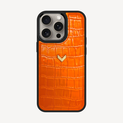 Husa Telefon iPhone 15 Pro Max, Piele Vitel, Textura Crocodil