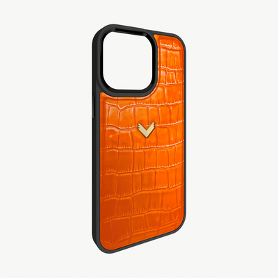 Husa Telefon iPhone 15 Pro Max, Piele Vitel, Textura Crocodil