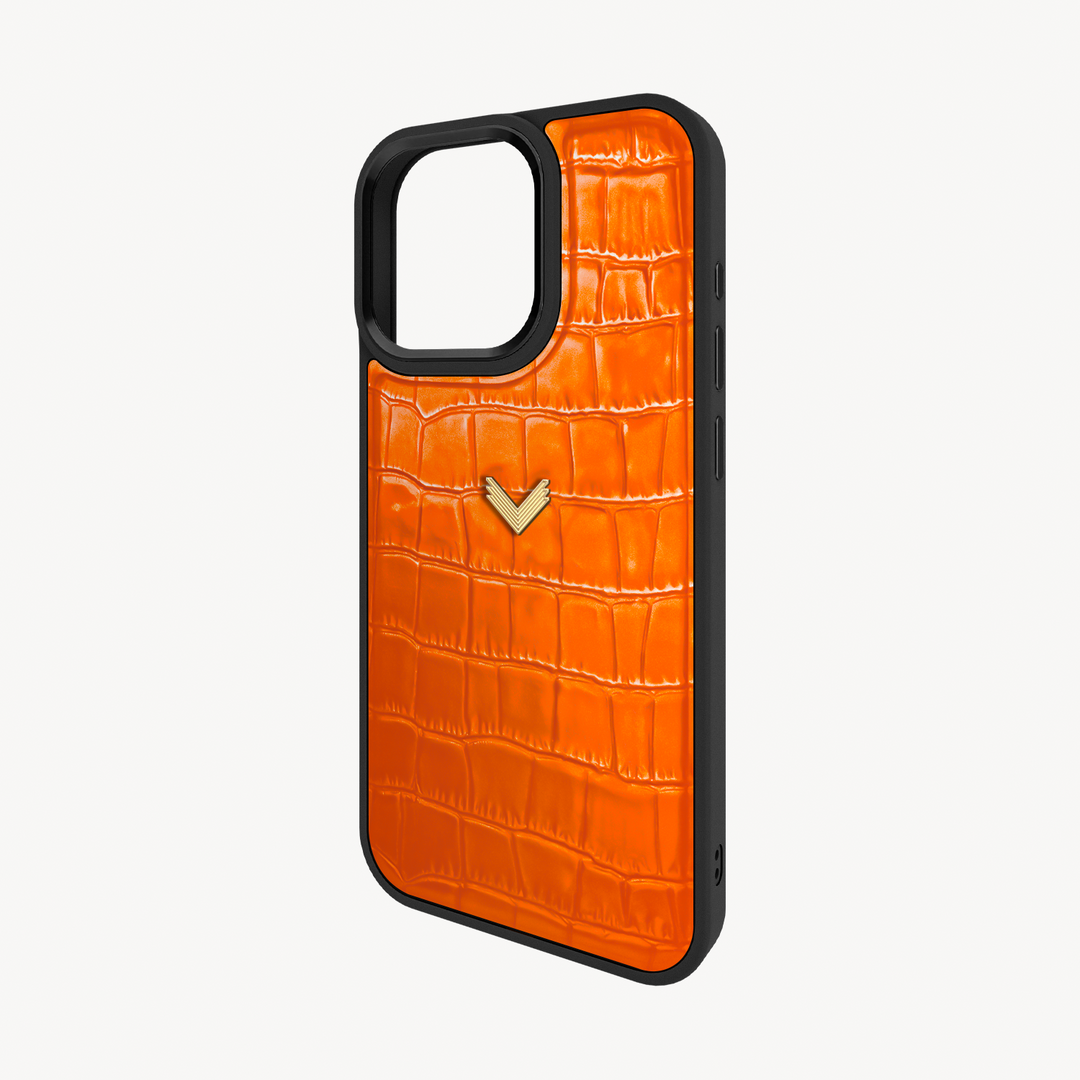 Husa Telefon iPhone 15 Pro, Piele Vitel, Textura Crocodil