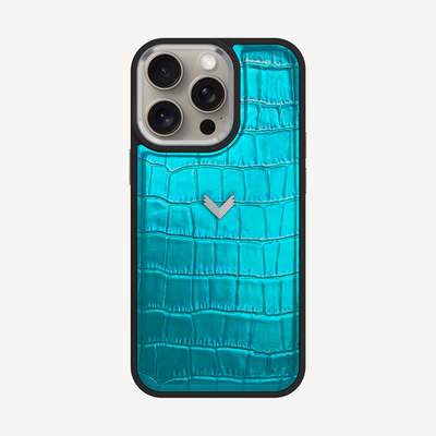Husa Telefon iPhone 15 Pro Max, Piele Vitel, Textura Crocodil