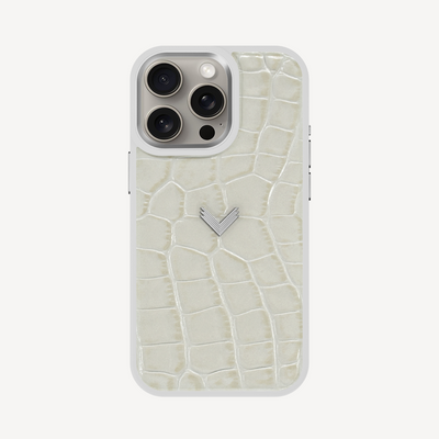 Husa Telefon iPhone 15 Pro Max, Piele Vitel, Textura Crocodil