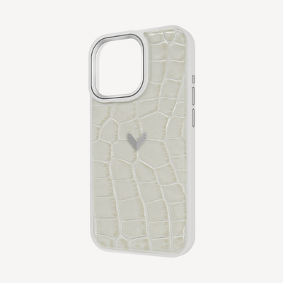 Husa Telefon iPhone 15 Pro, Piele Vitel, Textura Crocodil