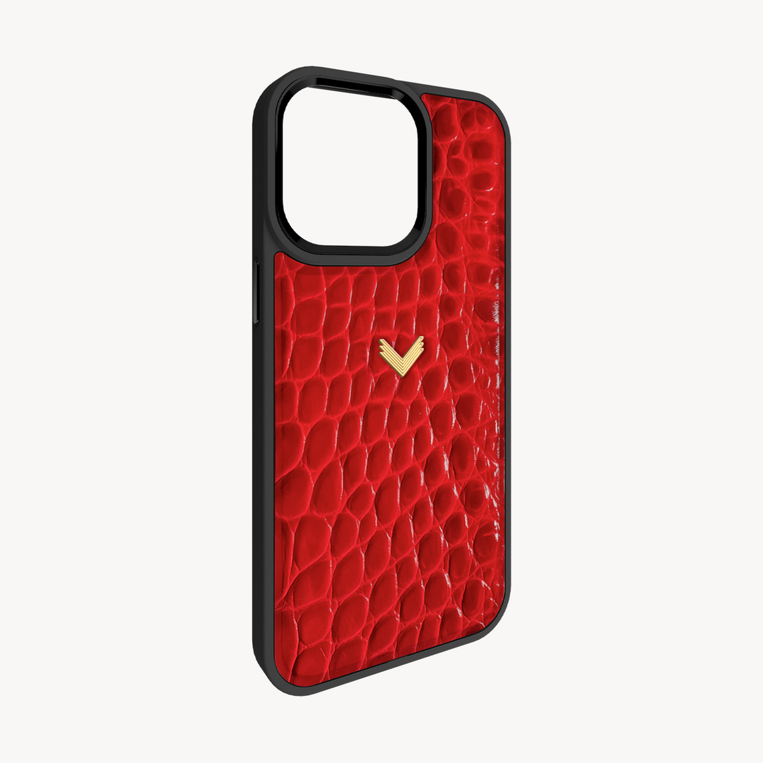 Husa Telefon iPhone 15 Pro, Piele Vitel, Textura Crocodil