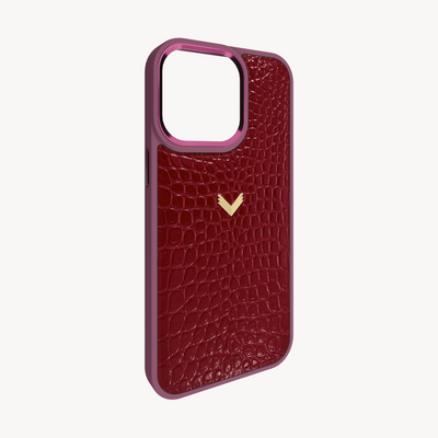 Husa Telefon iPhone 15 Pro, Piele Vitel, Textura Crocodil