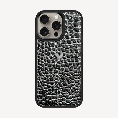 Husa Telefon iPhone 15 Pro Max, Piele Vitel, Textura Crocodil