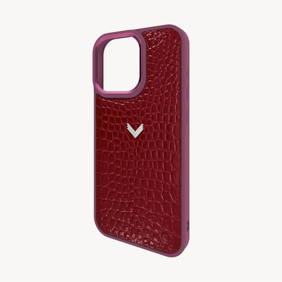 Husa Telefon iPhone 15 Pro, Piele Vitel, Textura Crocodil