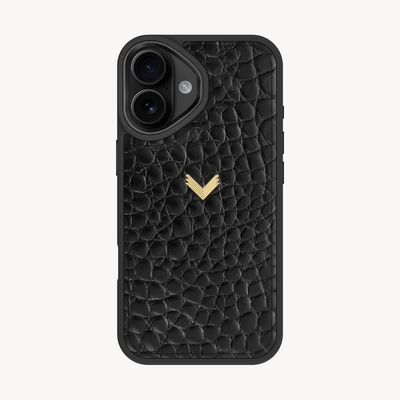 Husa Telefon iPhone 16 Plus, Piele Vitel, Textura Crocodil