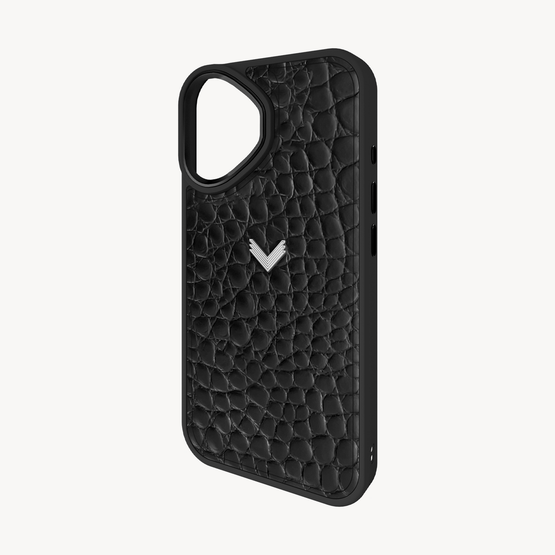 Husa Telefon iPhone 17, Piele Vitel, Textura Crocodil