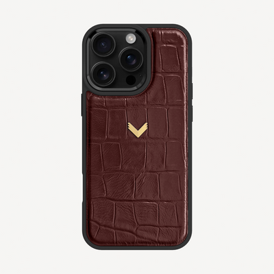 Husa Telefon iPhone 16 Pro Max, Piele Vitel, Textura Crocodil