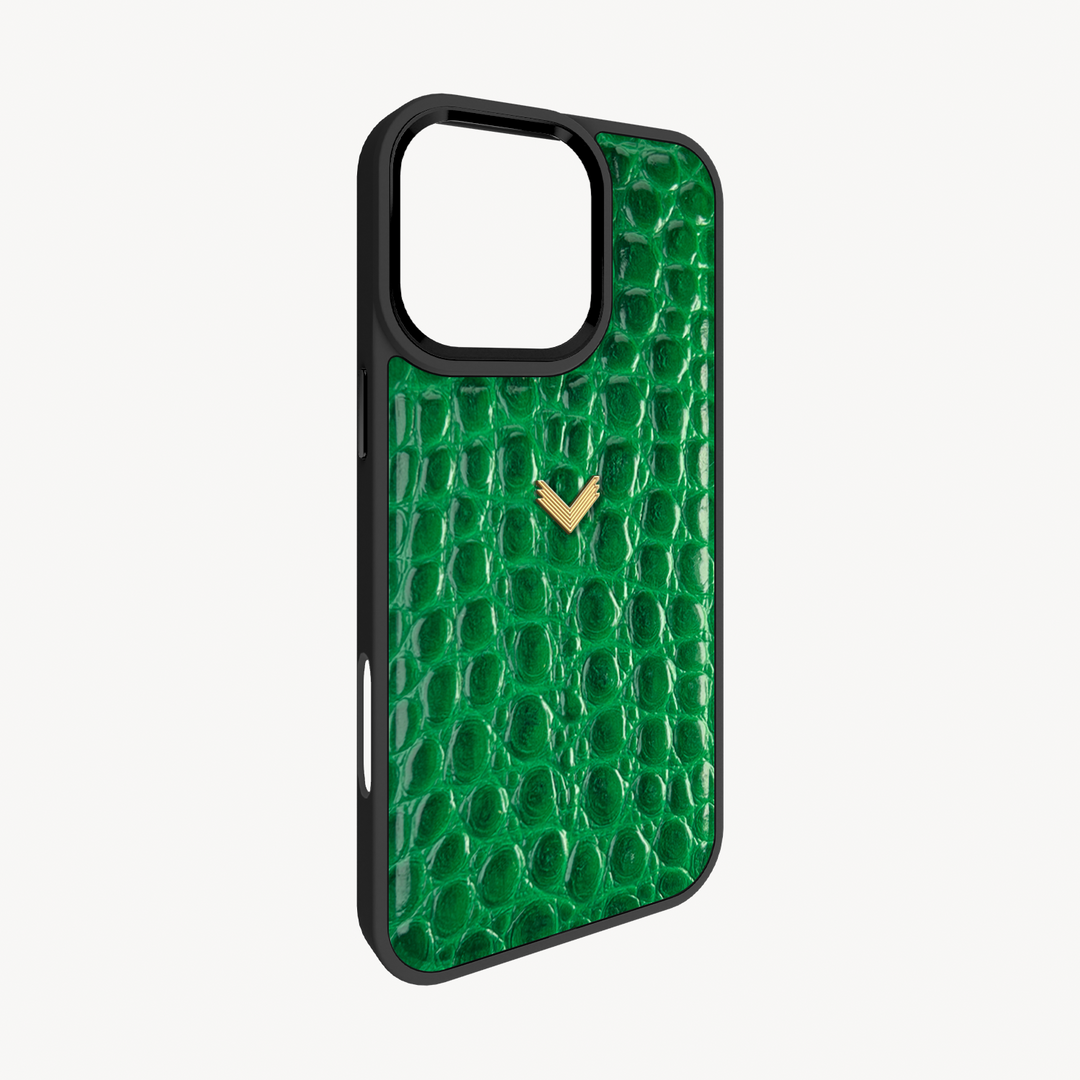Husa Telefon iPhone 16 Pro, Piele Vitel, Textura Crocodil