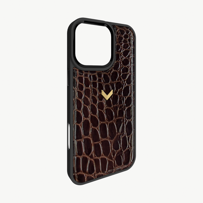 Husa Telefon iPhone 16 Pro, Piele Vitel, Textura Crocodil