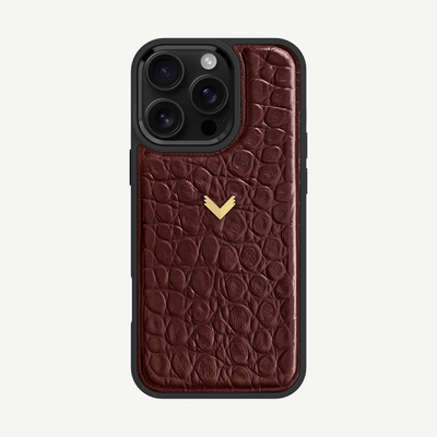 Husa Telefon iPhone 16 Pro, Piele Vitel, Textura Crocodil