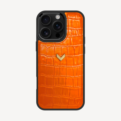 Husa Telefon iPhone 16 Pro, Piele Vitel, Textura Crocodil