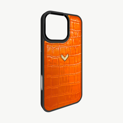 Husa Telefon iPhone 16 Pro, Piele Vitel, Textura Crocodil