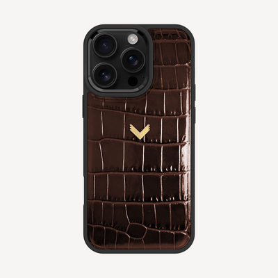 Husa Telefon iPhone 16 Pro Max, Piele Vitel, Textura Crocodil