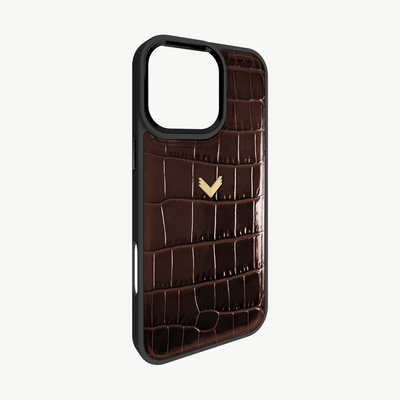 Husa Telefon iPhone 16 Pro Max, Piele Vitel, Textura Crocodil