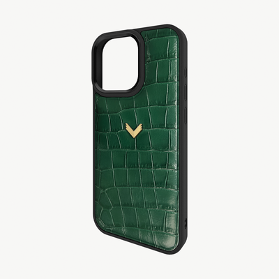 Husa Telefon iPhone 15 Pro, Piele Vitel, Textura Crocodil