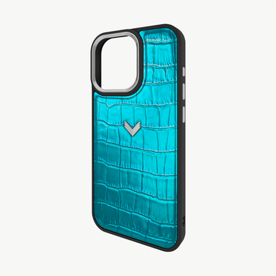 Husa Telefon iPhone 16 Pro Max, Piele Vitel, Textura Crocodil