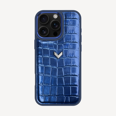 Husa Telefon iPhone 16 Pro Max, Piele Vitel, Textura Crocodil