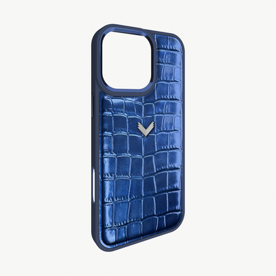 Husa Telefon iPhone 16 Pro Max, Piele Vitel, Textura Crocodil