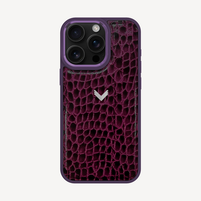Husa Telefon iPhone 16 Pro, Piele Vitel, Textura Crocodil