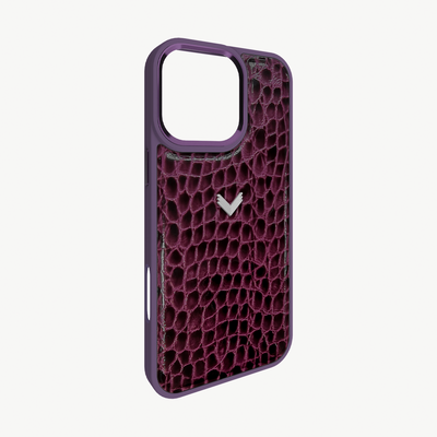 Husa Telefon iPhone 16 Pro, Piele Vitel, Textura Crocodil