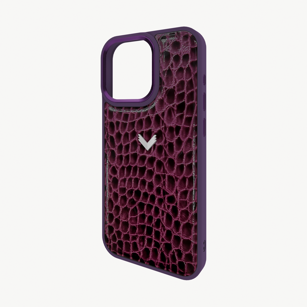 Husa Telefon iPhone 16 Pro Max, Piele Vitel, Textura Crocodil