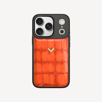 Husa Telefon iPhone 17 Pro, Piele Vitel, Textura Crocodil