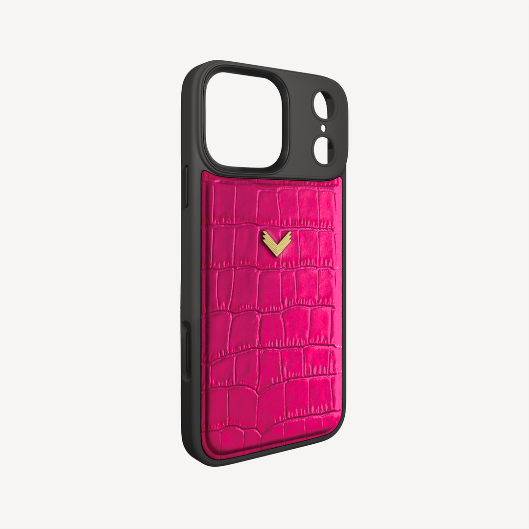 Husa Telefon iPhone 17 Pro, Piele Vitel, Textura Crocodil