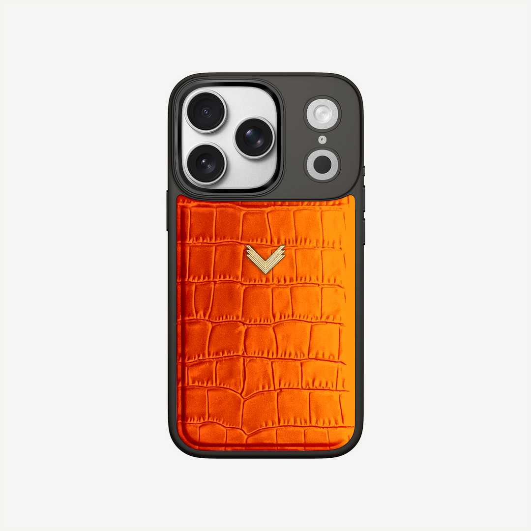 Husa Telefon iPhone 17 Pro, Piele Vitel, Textura Crocodil