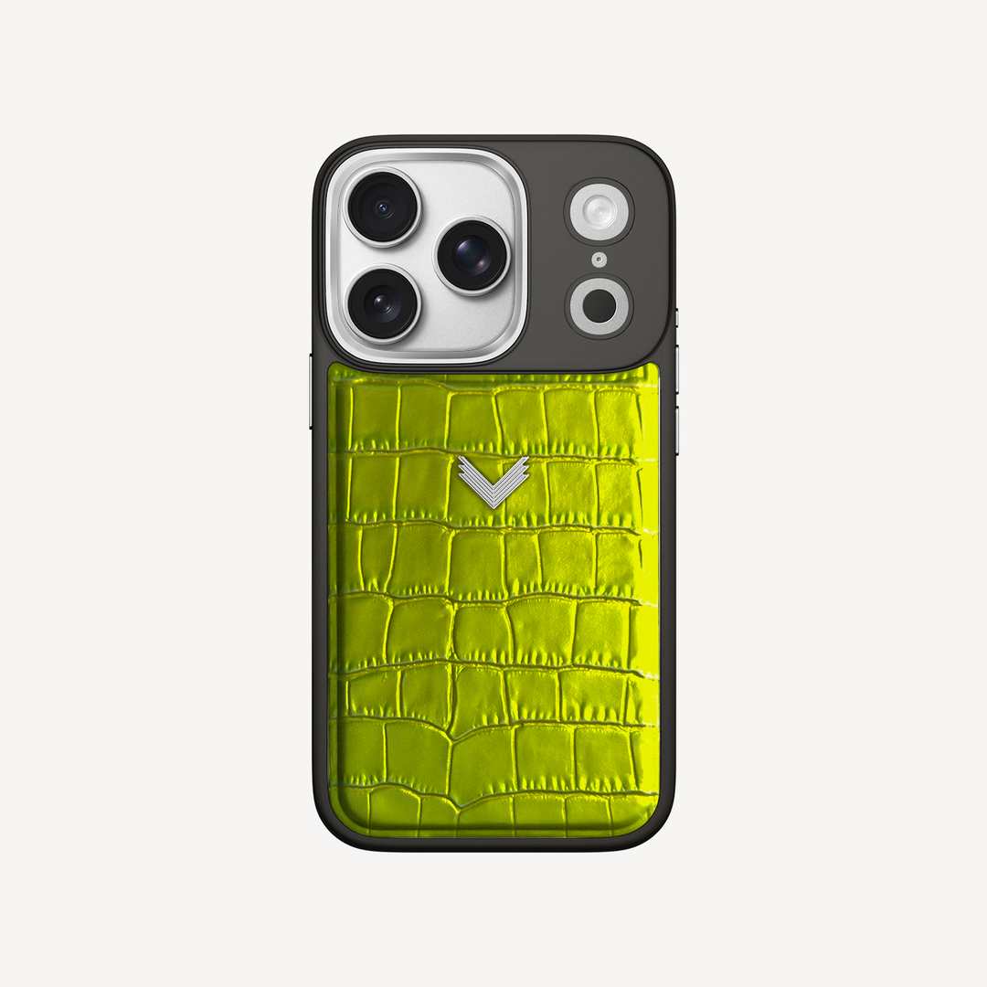 Husa Telefon iPhone 17 Pro, Piele Vitel, Textura Crocodil