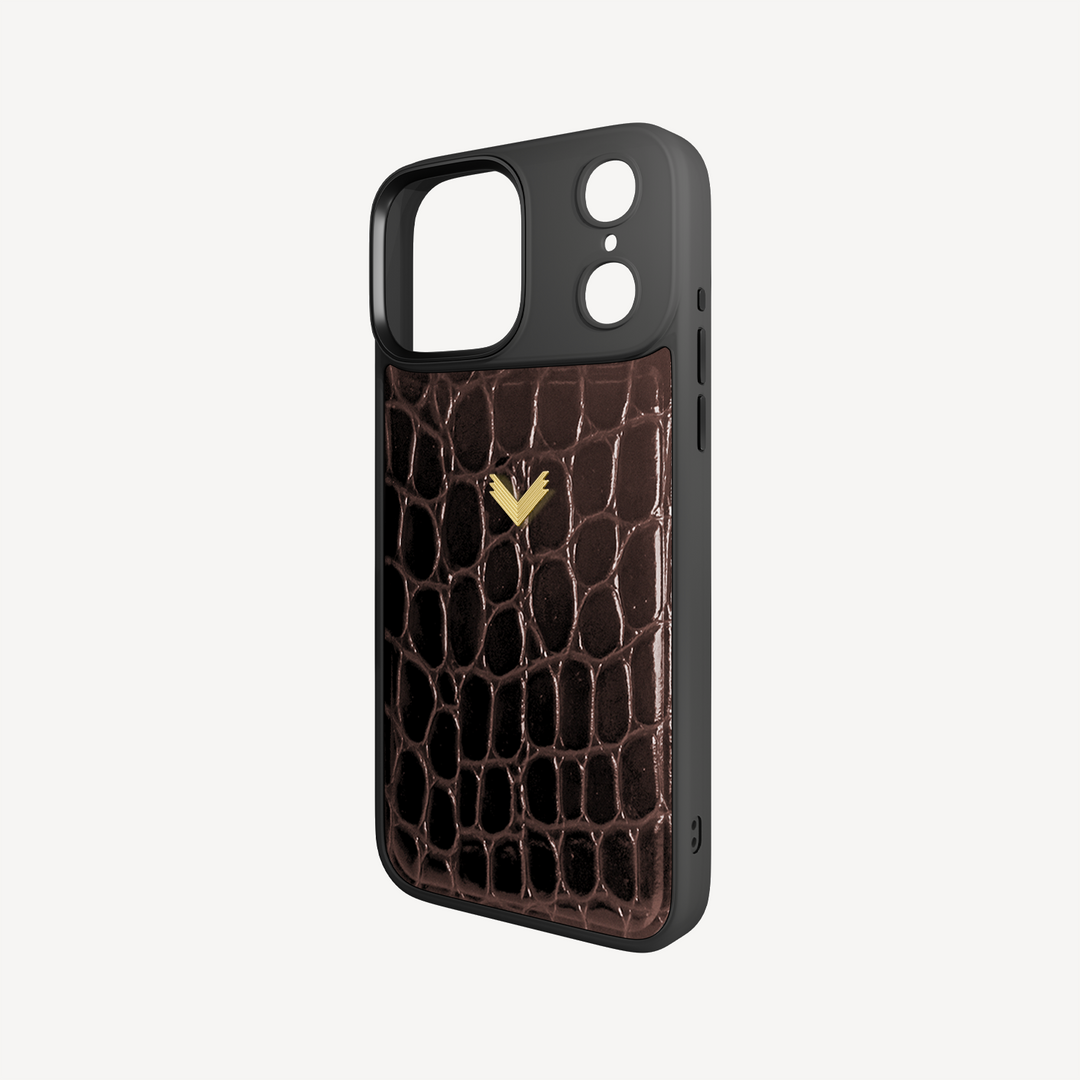 Husa Telefon iPhone 17 Pro, Piele Vitel, Textura Crocodil