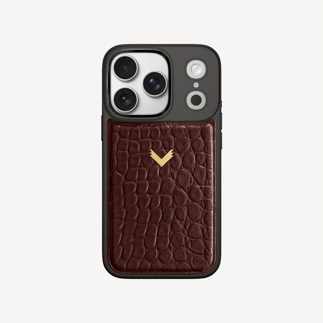 Husa Telefon iPhone 18 Pro, Piele Vitel, Textura Crocodil