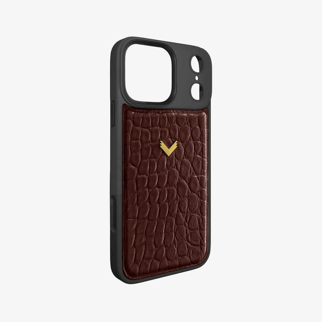 Husa Telefon iPhone 18 Pro, Piele Vitel, Textura Crocodil