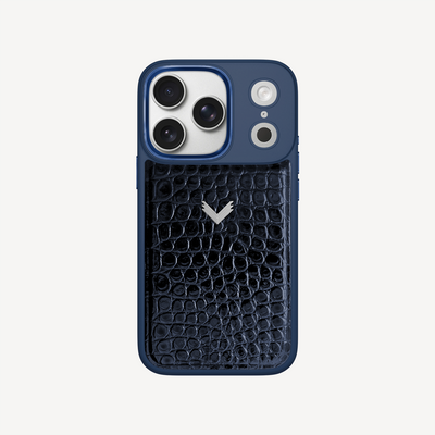 Husa Telefon iPhone 18 Pro, Piele Vitel, Textura Crocodil Liquid