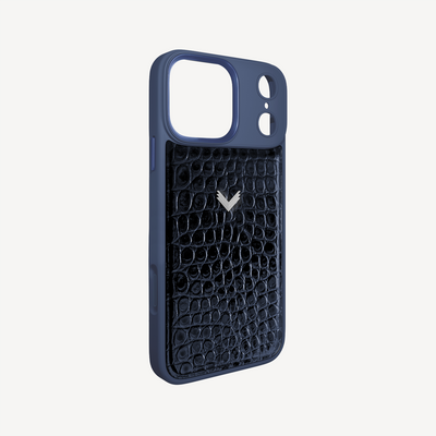 Husa Telefon iPhone 18 Pro, Piele Vitel, Textura Crocodil Liquid