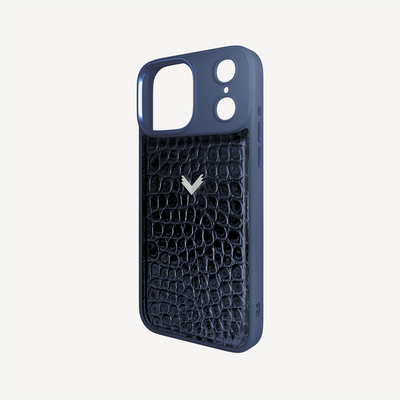 Husa Telefon iPhone 18 Pro, Piele Vitel, Textura Crocodil Liquid