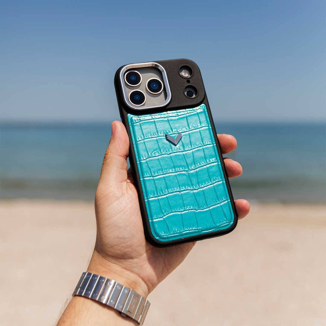 Husa Telefon iPhone 17 Pro, Piele Vitel, Textura Crocodil
