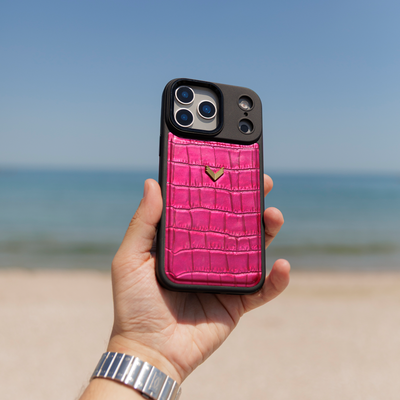 Husa Telefon iPhone 17 Pro Max, Piele Vitel, Textura Crocodil