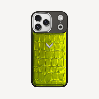 Husa Telefon iPhone 17 Pro Max, Piele Vitel, Textura Crocodil