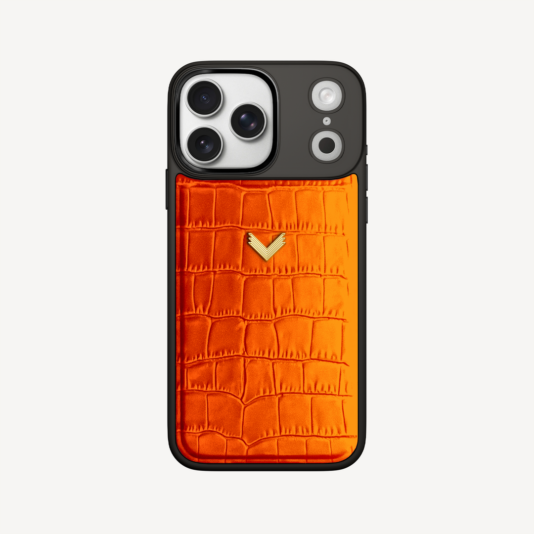 Husa Telefon iPhone 17 Pro Max, Piele Vitel, Textura Crocodil