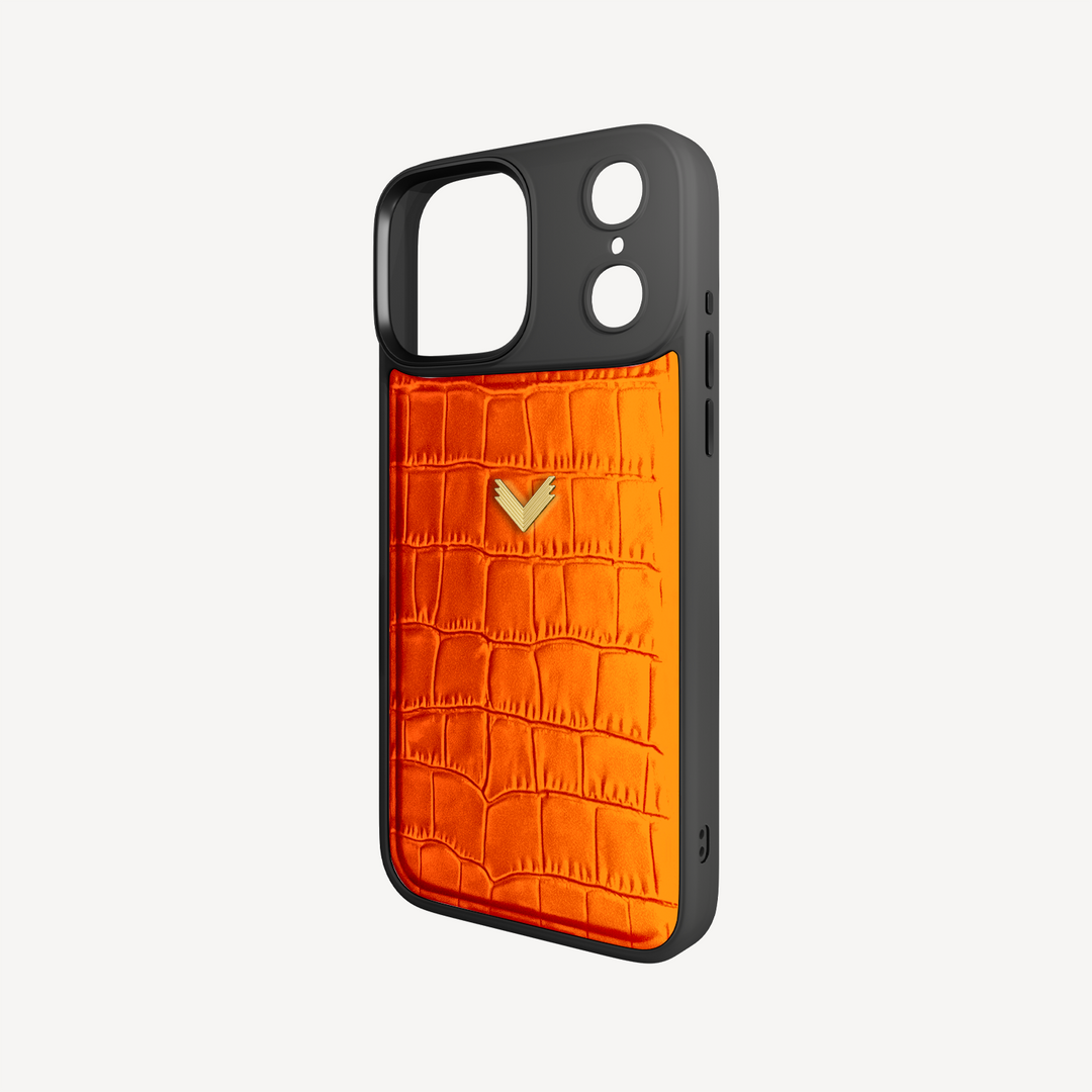 Husa Telefon iPhone 17 Pro Max, Piele Vitel, Textura Crocodil