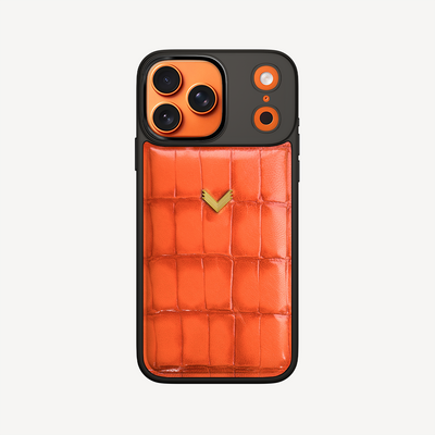 Husa Telefon iPhone 17 Pro Max, Piele Vitel, Textura Crocodil