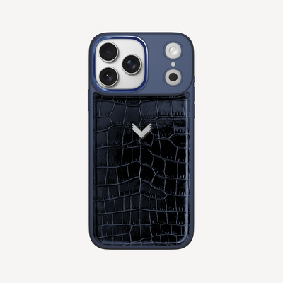 Husa Telefon iPhone 18 Pro Max, Piele Vitel, Textura Crocodil Liquid