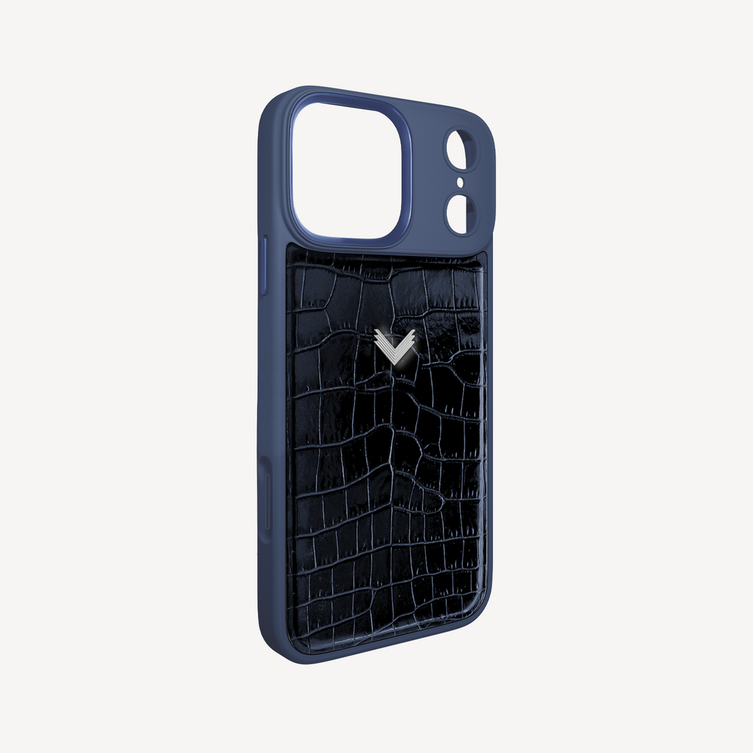 Husa Telefon iPhone 18 Pro Max, Piele Vitel, Textura Crocodil Liquid