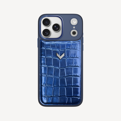 Husa Telefon iPhone 17 Pro Max, Piele Vitel, Textura Crocodil