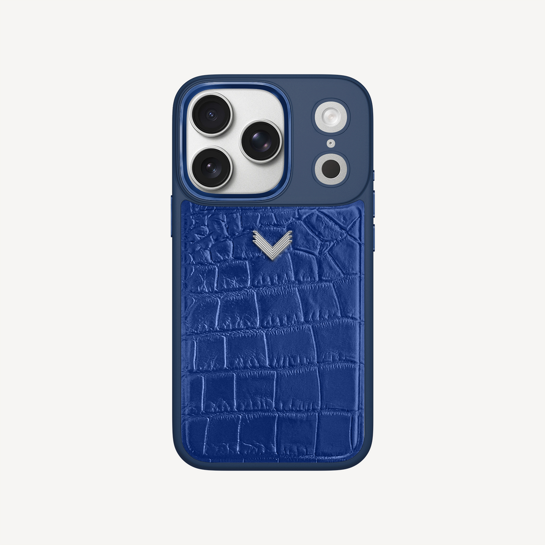 Husa Telefon iPhone 18 Pro, Piele Vitel, Textura Crocodil