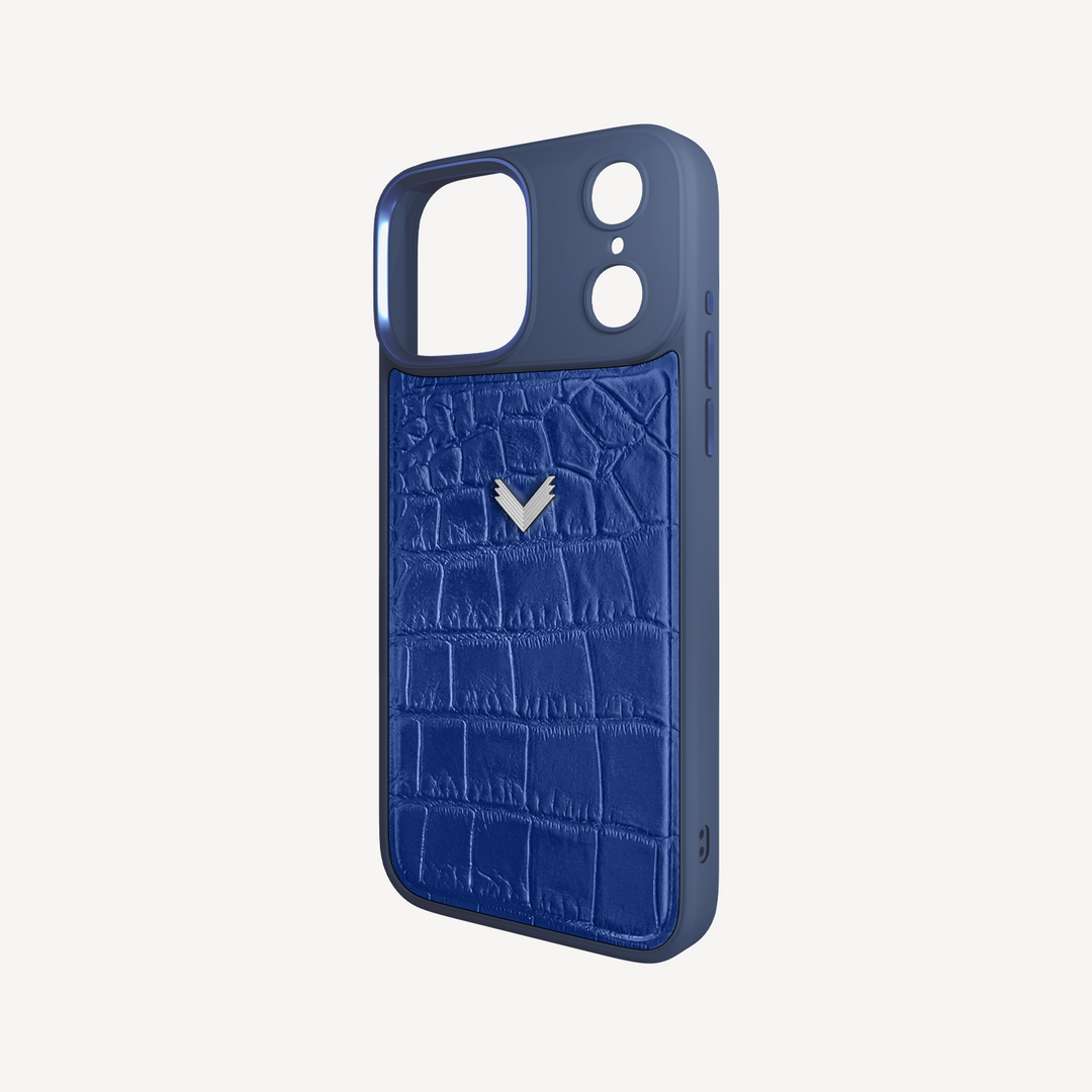 Husa Telefon iPhone 18 Pro, Piele Vitel, Textura Crocodil