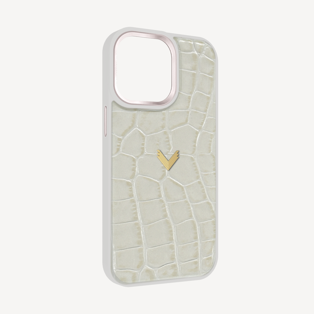 Husa Telefon iPhone 13 Pro Max, Piele Vitel, Textura Crocodil