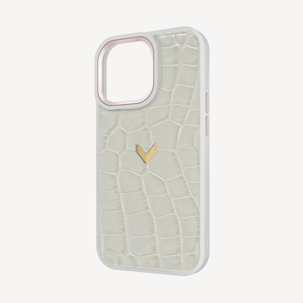 Husa Telefon iPhone 13 Pro Max, Piele Vitel, Textura Crocodil